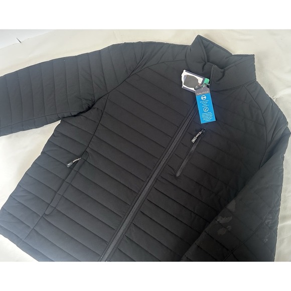 NWT Nautica Men's XL Black Stretch Dynamic Fiber Water Resistant Ribbed Jacket - Picture 1 of 16